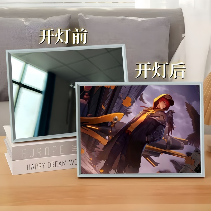 King of Glory 孫悟空 Han Xin Kai ミラーライト絵画ナイトライト絵画デスクトップフォトフレーム装飾品雰囲気ライトギフト|undefined