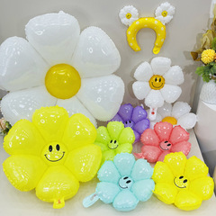 ins風小紅書同款彩色馬卡龍白雛菊鋁膜氣球生日派對裝飾拍照氣球
