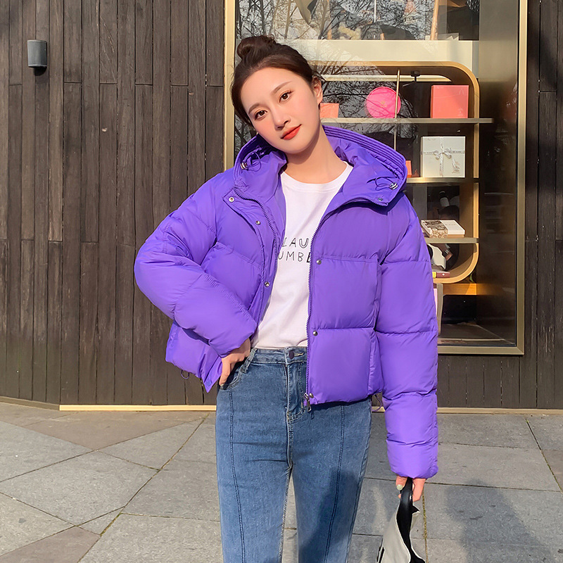 2023現物ダウン綿服女性の短い韓国版ゆるいins港風厚いパン服綿入れコート|undefined