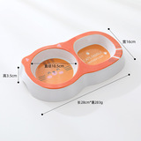 Spot оптовая одежда Pippi Pet Cat Cat Belle Cat Curtened Cartoon Bound Pet Double Bowl Dog Bowl