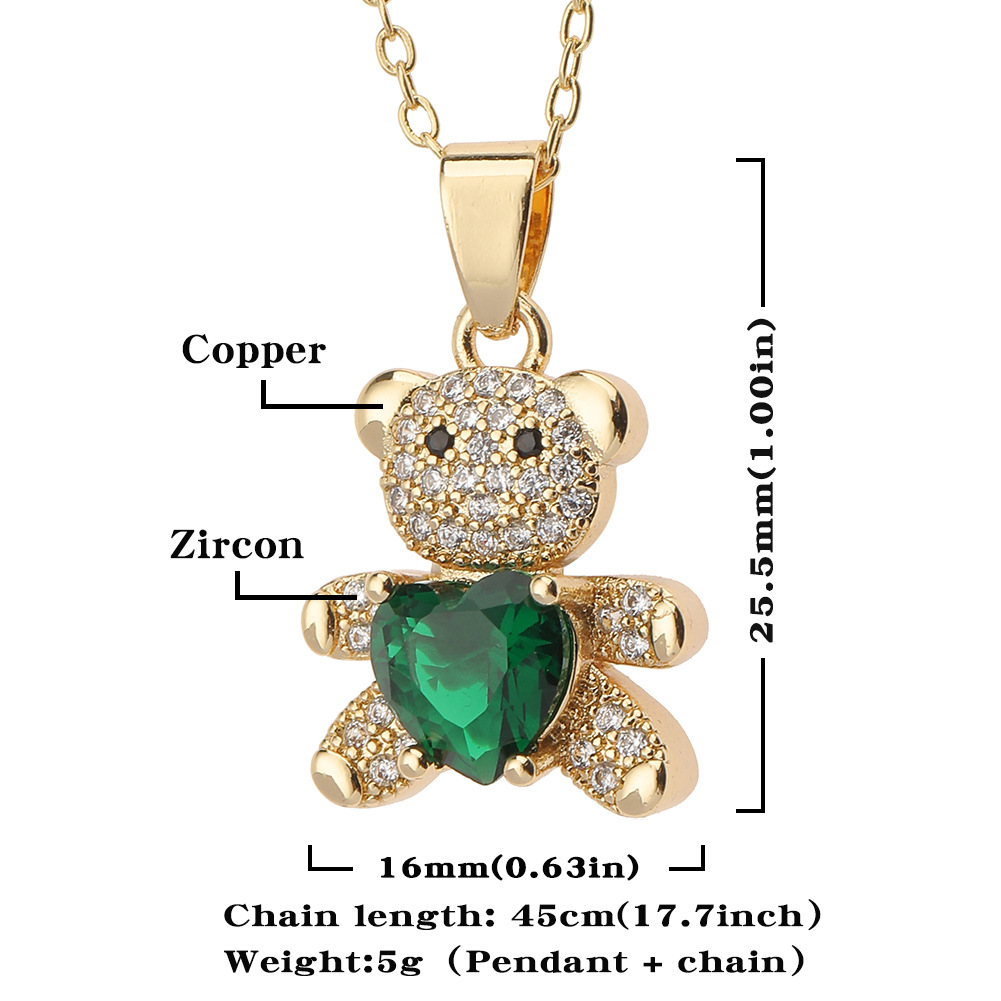 Fashion Animal Copper Inlay Zircon Necklace