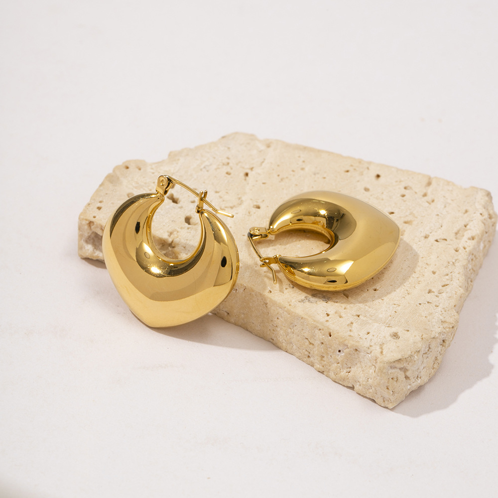 Simple Style Geometric Stainless Steel Earrings Gold Plated Stainless Steel Earrings