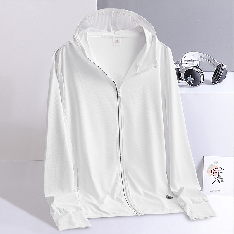 Ropa de protección solar de seda helada MINGZUO para hombre, ropa de protección solar transpirable para pesca al aire libre en verano, chaqueta para mujer, protección solar y protección UV