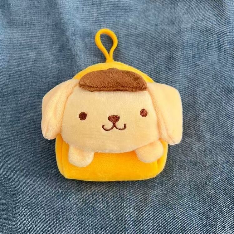 Hermoso bolso de peluche cuadrado Sanliou bolso de cambio de dibujos animados Jade Gui perro llavero colgante bolsa de monedas bolsa de almacenamiento damas