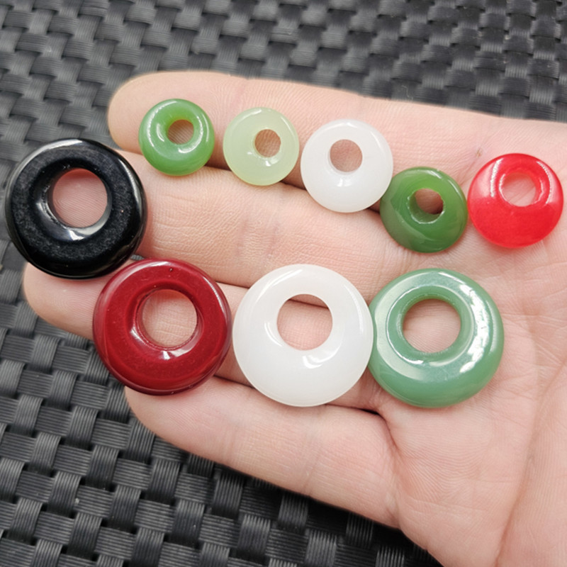 Imitation Xinjiang Hetian Jade Princess Buckle Imitation Jade Pendant Obsidian Red Agate Aventurine Eccentric Buckle Jewelry Pendant