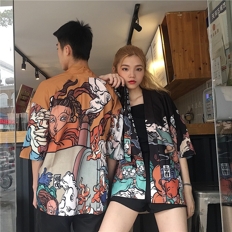 2022 New Japanese Style Style Cardigan and Kimono Jacket Feather Woven + Belt Seaside Holiday Sun Protection Clothing for Men and Women