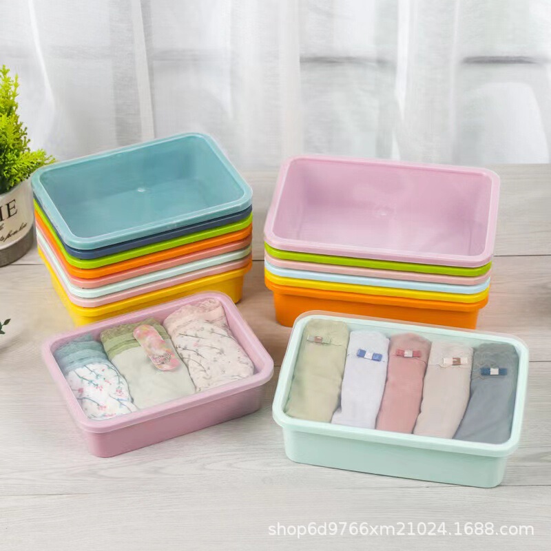 New Model in Stock Dust-Proof Women's Underwear, Socks, Plastic Box, Snack Food Storage and Organization Box Packaging