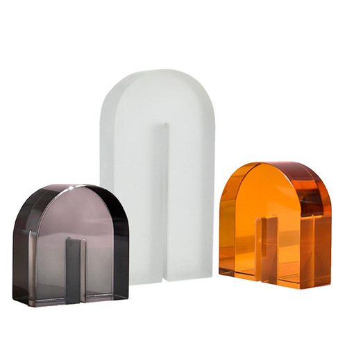 Modern Minimalist Colorful Door Shape Crystal Ornament Sample Room Luxury Soft Furnishing Home Decor Glass Geometric Craft