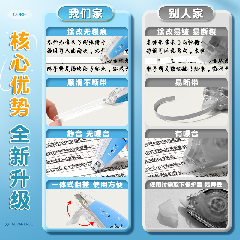 KOKUYO Cinta de corrección de tipo bolígrafo de reputación nacional Cinta de corrección de tipo bolígrafo compacta portátil Corrección de papel base Cinta de corrección Reemplazo de Japón