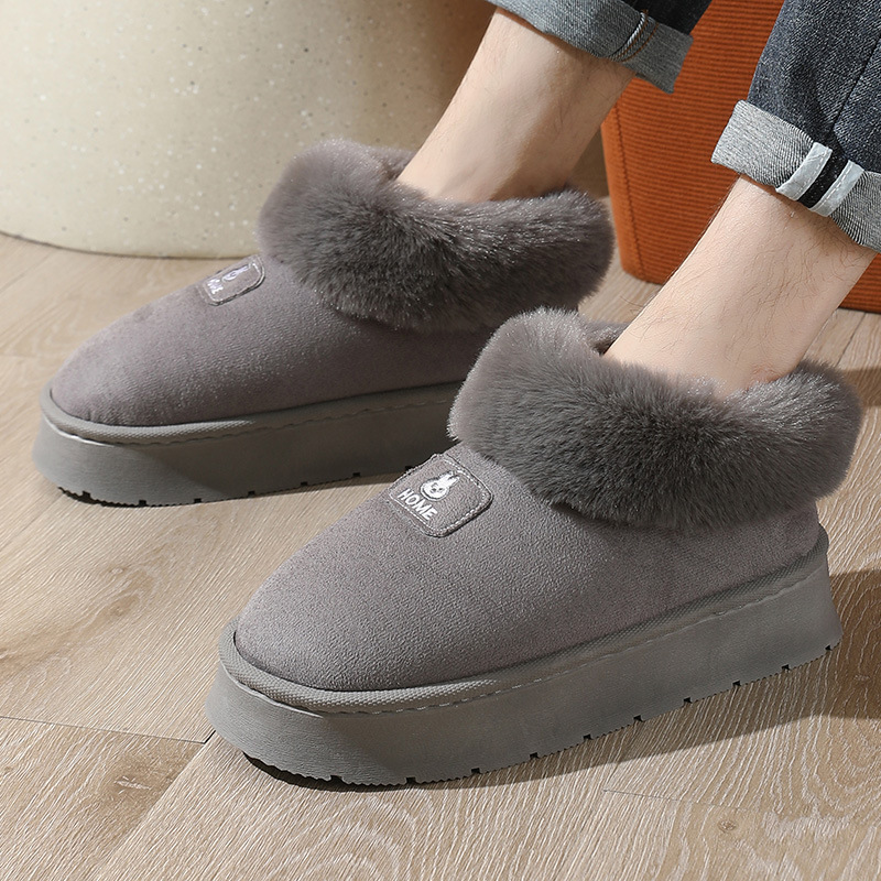 Zapatillas de algodón nuevas del 2025 para hombre y mujer, estilo simple de invierno, se pueden usar al aire libre, botas de nieve con parte trasera cerrada, forradas con forro polar, gruesas y cálidas.