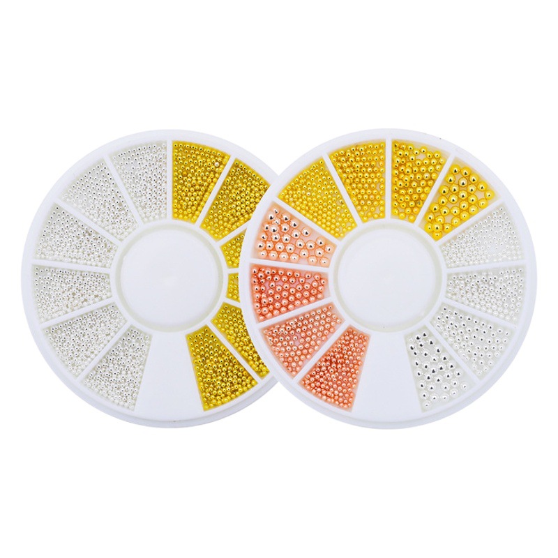 Joyería de uñas de oro y plata cuentas de acero mezclado oro plata oro rosa de metal cuentas de acero disco paquete multi-Especificación