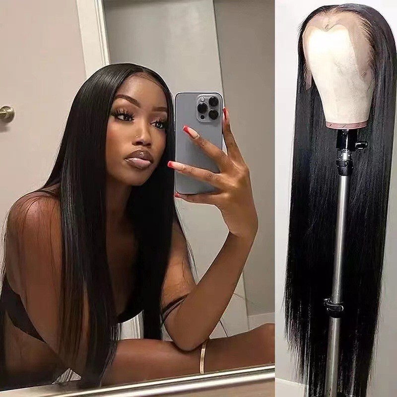 Cross-border foreign trade European and American women's fashion wigs Amazon hot front lace long straight hair chemical fiber headgear