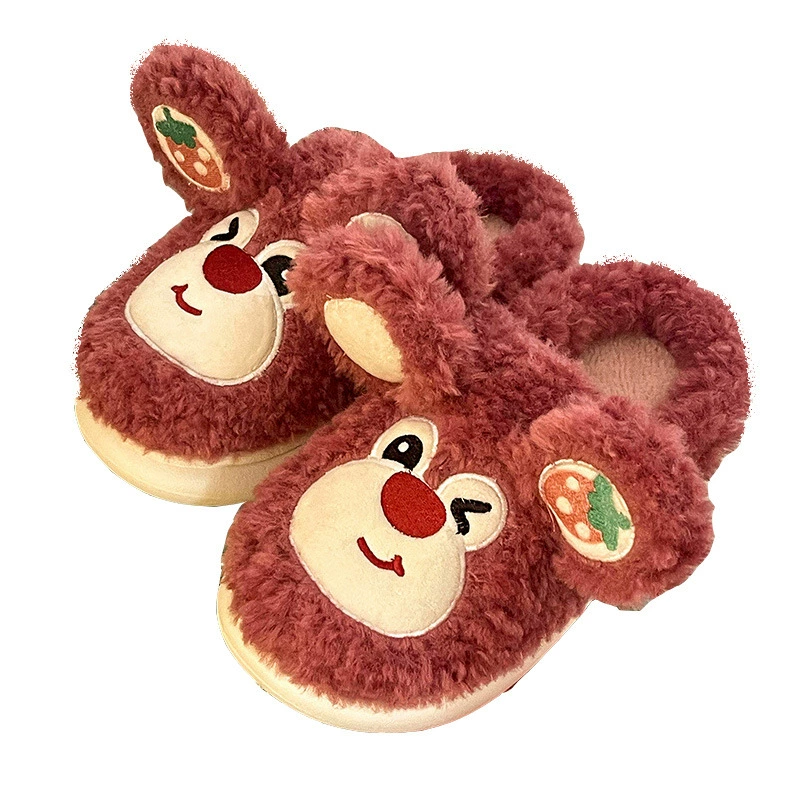 Cartoon slippers, cute keep warm strawberry for students