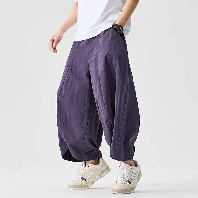 Silk summer thin Japanese retro breathable quick dry trousers