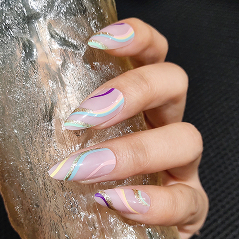 multicoloured shiny nail stickers