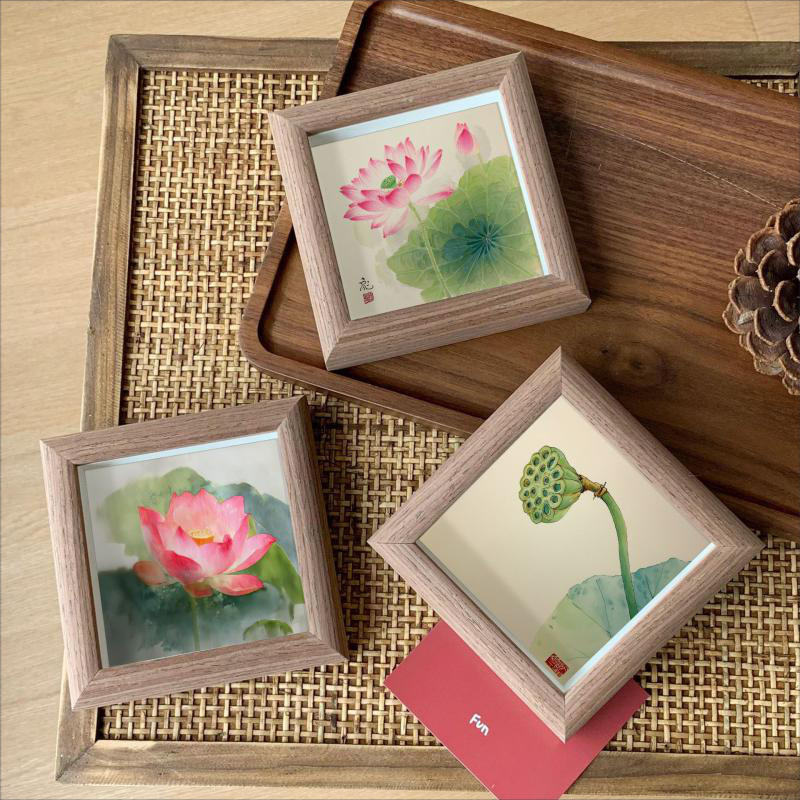 Chinese Style Lotus Pattern Three-Dimensional Hollow Photo Frame Elegant Freehand Flower Decorative Picture Frame Multi-Scene Adaptation Wholesale