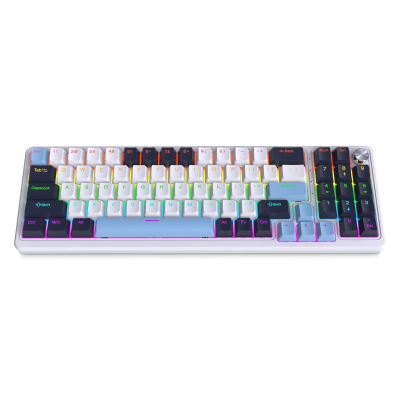 Customized small batch 78 -key color matching mechanical keyboard RGB customized wired keyboard game office computer keyboard