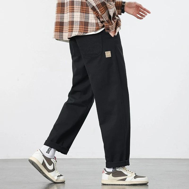 Tooling Pants Men's Autumn New American Style High-end Trendy Brand Loose All-match Straight Casual Long Pants for Teenagers