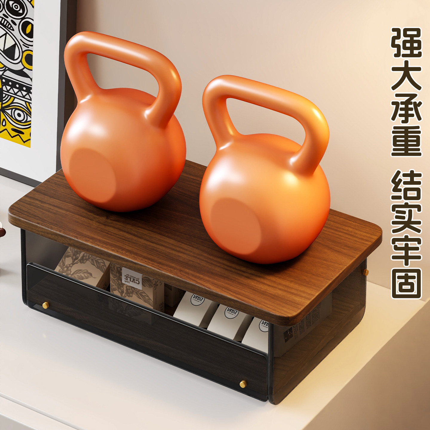 Estante Organizador para Cafetera y Tazas para Escritorio de Oficina
