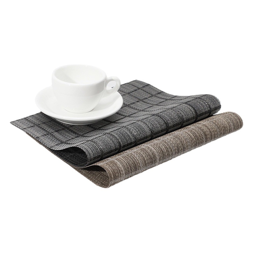 Texlin tejido Western placemat Plaid PVC placemat impermeable aislado estera de tabla lavable posavasos Hotel Casa