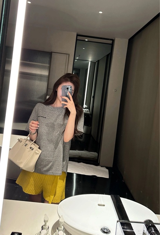 毒家版本高版本克罗家25新款CH后背宝剑印花圆领花灰短袖男女同款|undefined