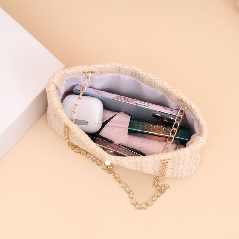 Bolso de cadena para mujeres 2025 nuevo bolso de cadena de verano coreano de moda tejido universal bolso de hombro de mujer image 4