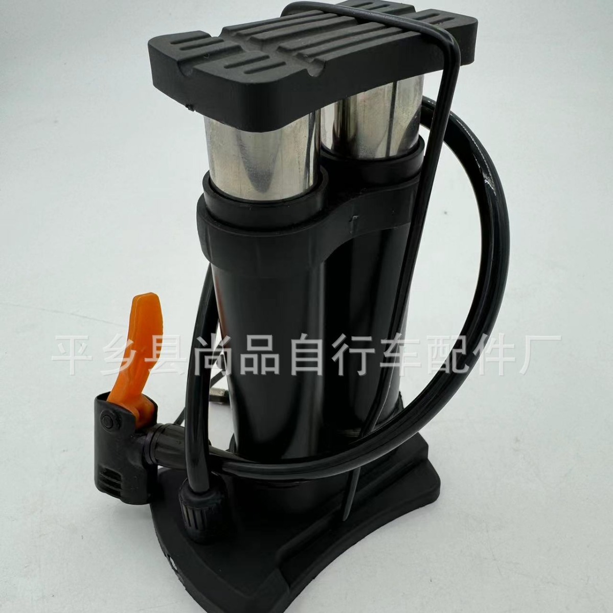 车载双杠脚踩充气泵 脚踏打气筒自行车小汽车高压双筒脚踩打气筒