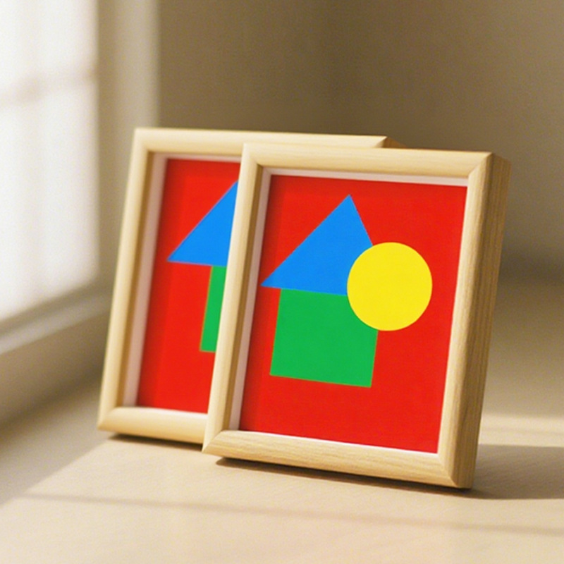 Hollow Three-Dimensional Wooden Simple Photo Frame Decorative Picture Frame 5-Inch 6inch 7inch Geometric Simple Decorative Picture Frame Photo Frame