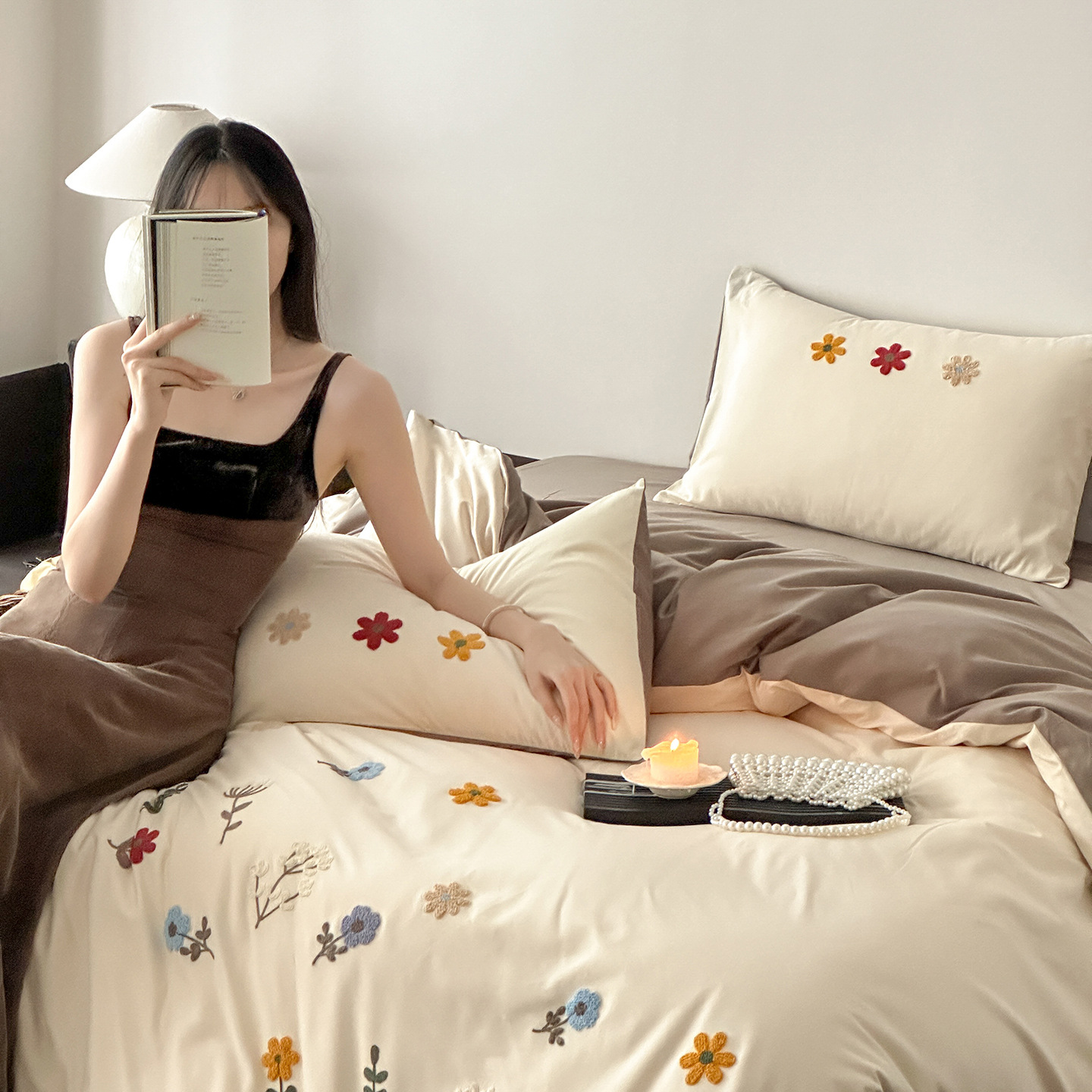 Brushed Cotton Four-piece Bedding Set For Autumn And Winter_voghion.com