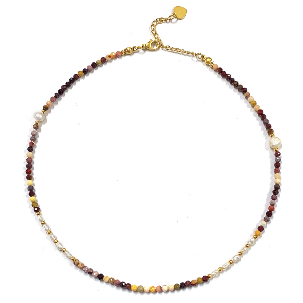 40g Weight Beads Pendant Material Necklace Classification Titanium Steel Chain Material 1 Piece Quantity Holiday, Daily Occasion natural stone, Freshwater Pearl, Titanium Steel Material Geometric Pattern Women's Gender Irregular, Chain Design Simple Style Style Simple Style Geometric Natural Stone Freshwater Pearl Titanium Steel Necklace In Bulk 13