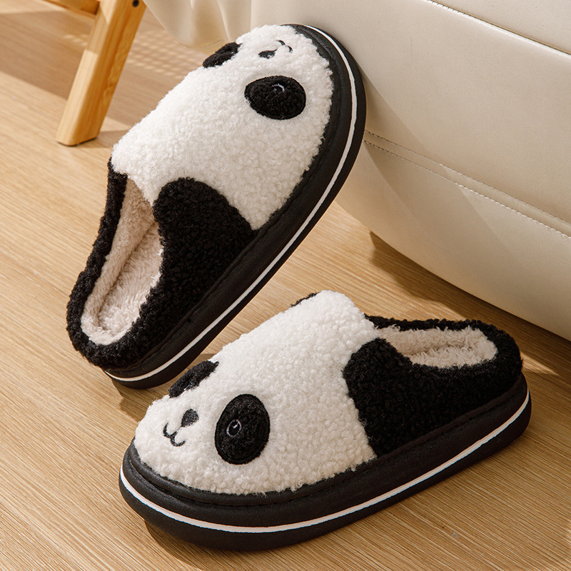 Cartoon Winter Panda Cotton Slippers for Women Indoor Home Plush Spring and Autumn Warm Non-Slip Couple's Furry Slippers for Men Cartoon Winter Panda Cotton Slippers for Women Indoor Home Plush Spring and Autumn Warm Non-Slip Couple's Furry Slippers for Men