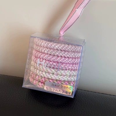 Saç üçün rezinlər Ties, Thickened Hair Bands - boxed-colored-rubber-bands-pink