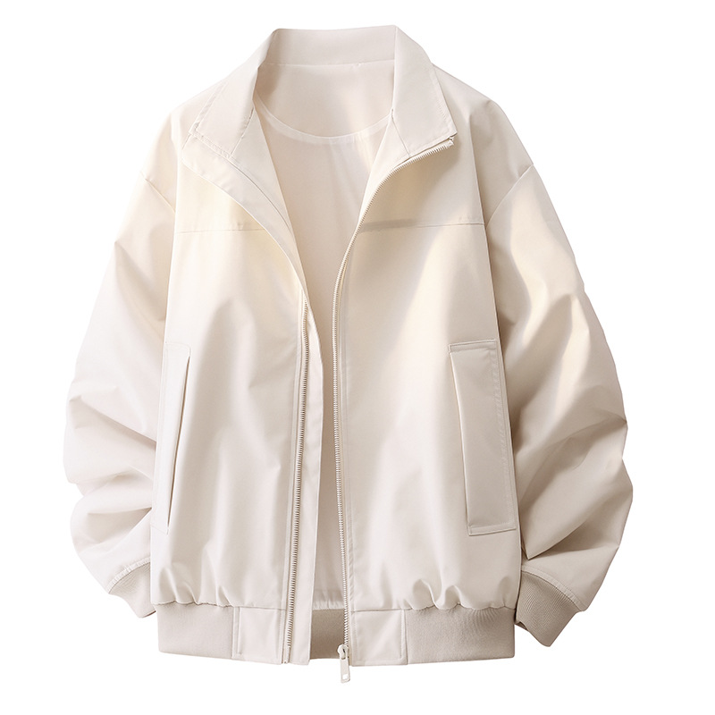 Otoño y invierno nuevo color sólido con solapa locomotora chaqueta de cuero marca de moda masculina y femenina retro estilo americano suelto hip-hop chaqueta superior