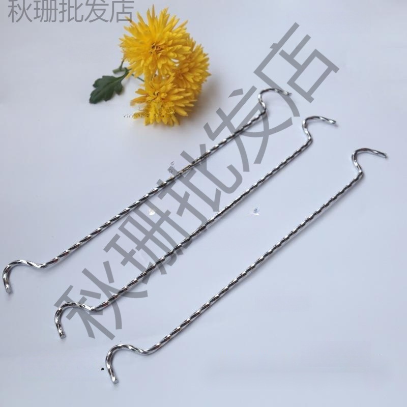 (2개) 나사형 바지 걸이, 바지 걸이, 바지 걸이, 수평 막대, 철제 바지 걸이 디스플레이 랙, 양쪽 끝의 긴 곡선 스트립, 바지 걸이