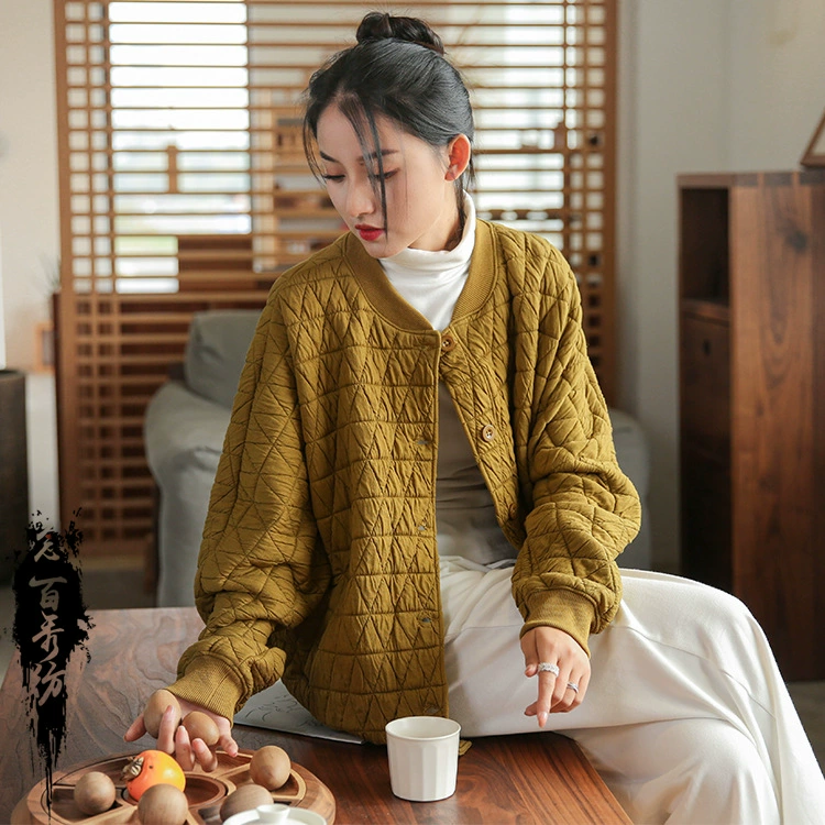 Новая женская зимняя одежда 2025: Свободная, облегающая, утепленная куртка с подкладкой, хлопковое пальто для женщин (прямые поставки)