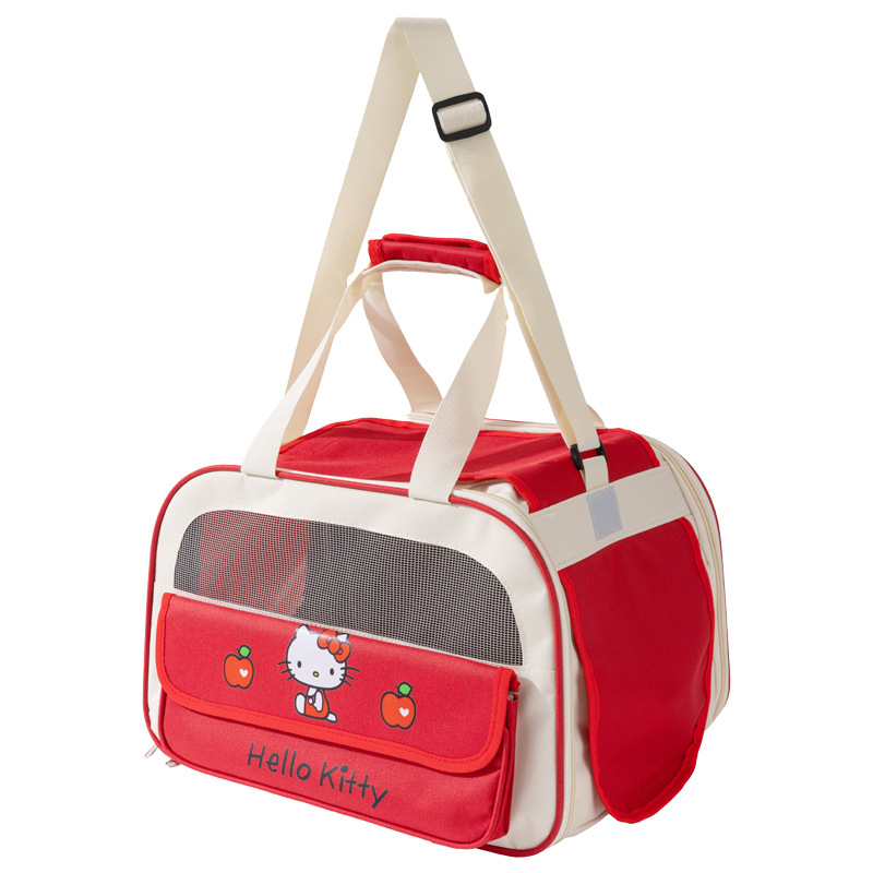 Sanrio co-marcado bolsa para mascotas, bolsa para gatos, bolsa para perros, bolsa de peluche, bolsa de tela transpirable de Oxford, bolsa de mano, bolsa de cabello