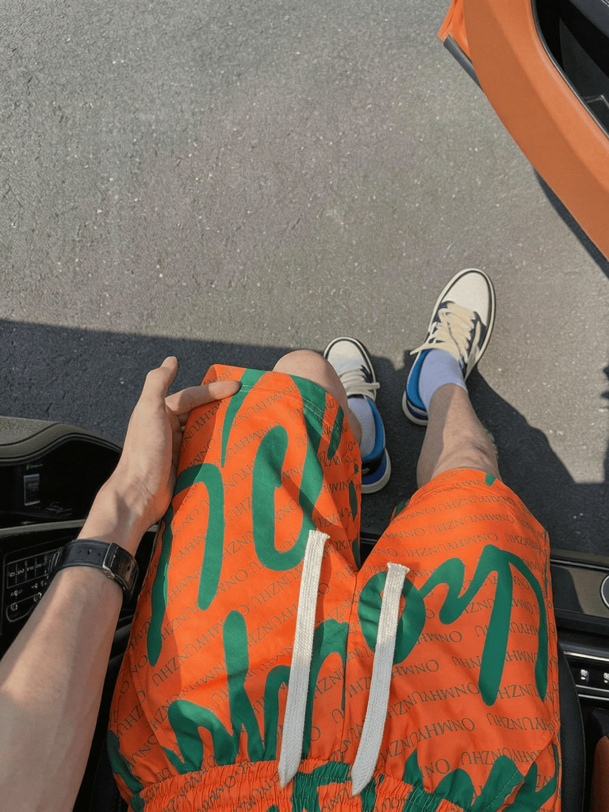 Men's Summer Letter Print Shorts Lightweight Loose Fit 5-Inch Inseam Casual Streetwear Short Pants_viptrois.com