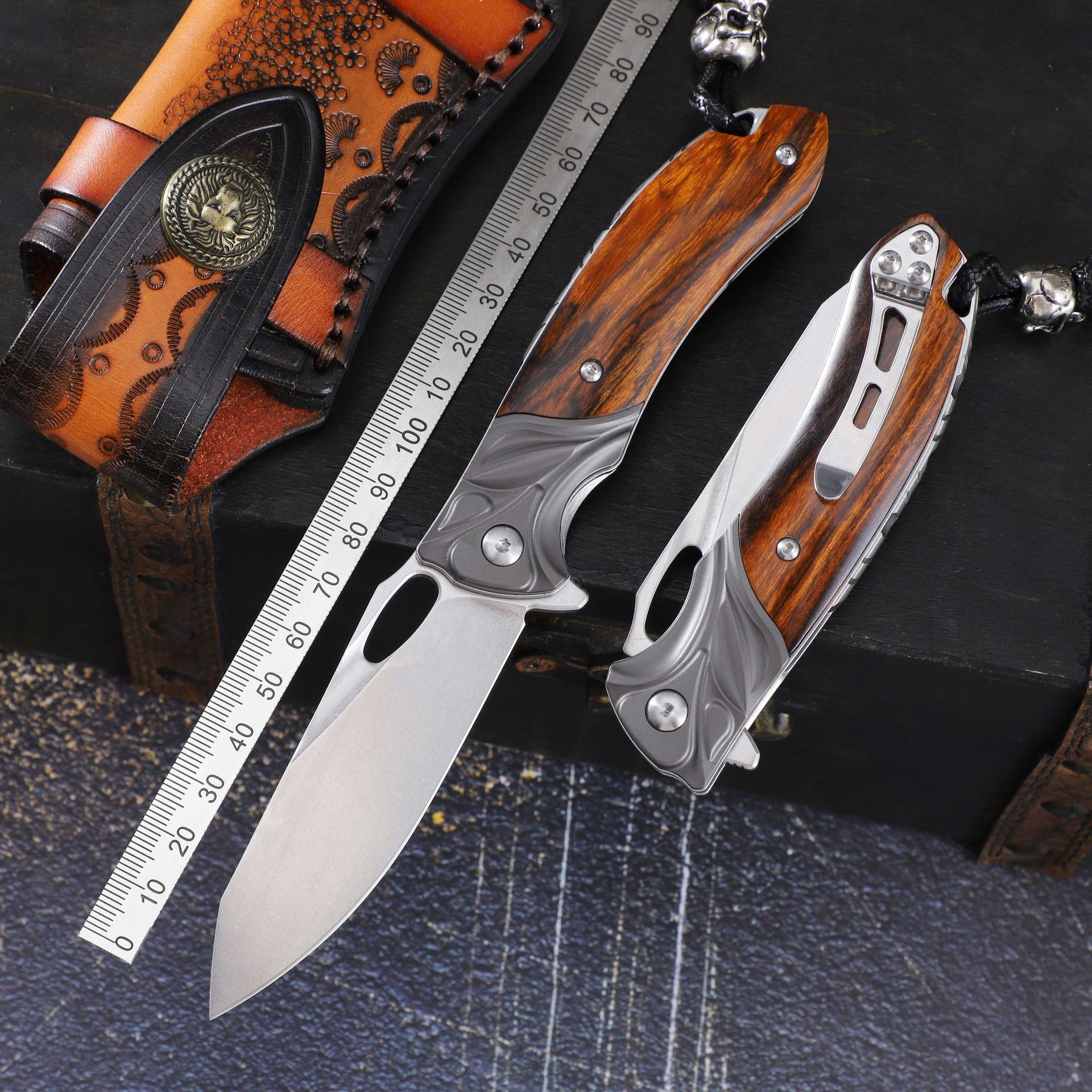 户外M390粉末钢折叠刀收藏高硬度防身折刀野营求生刀多用途小折刀