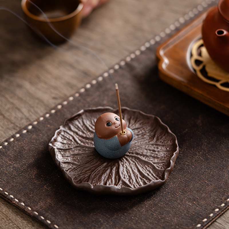 Creative Purple Sand Samanera Incense Burner Incense Stick And Base Home Indoor