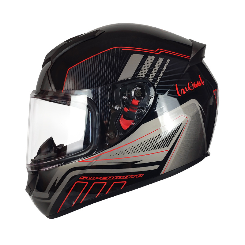 Casco de motocicleta Casco de motocicleta Casco completo para hombres y mujeres Four Seasons Fábrica general Comercio exterior Casco de seguridad DOT Estándar nacional Clase A Certificación 3C
