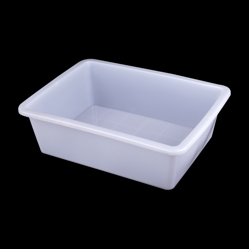 Plastic Box Rectangular White Commercial Basket Small Thickened Stall Basket Tool Box Storage Box Ice Tray Display Box