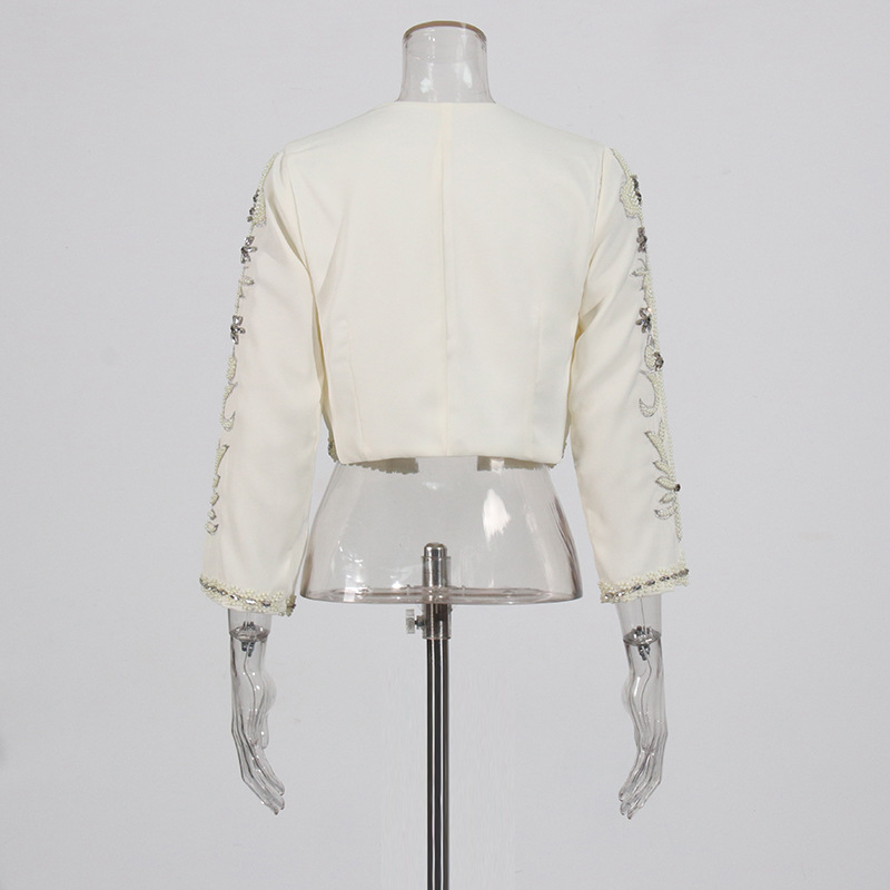 K Vintage Heavy Industry Diamond Set Two Piece New Embroidered Coat Slim Sleeveless Dress Set For Women_ecoleips.com
