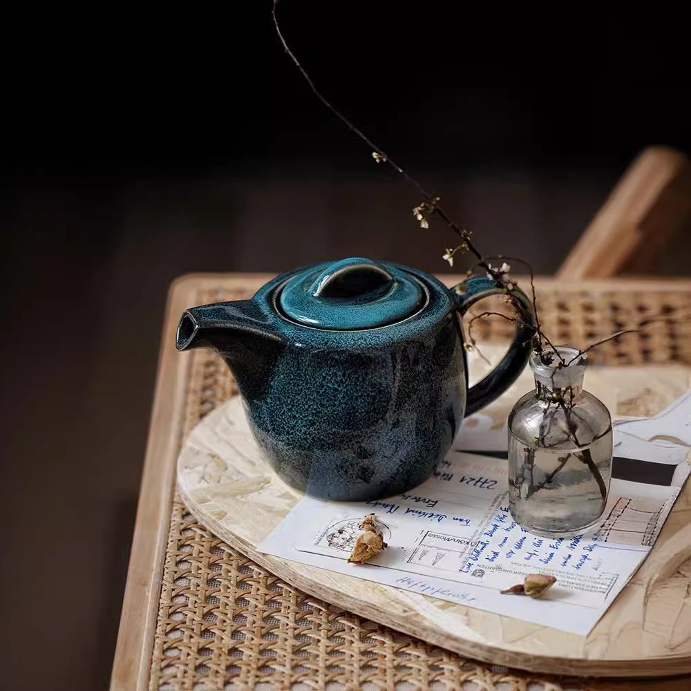Transfronterizo lucang cerámica cafetera de café europea oficina en el hogar comedor tetera de café resistente a alta temperatura