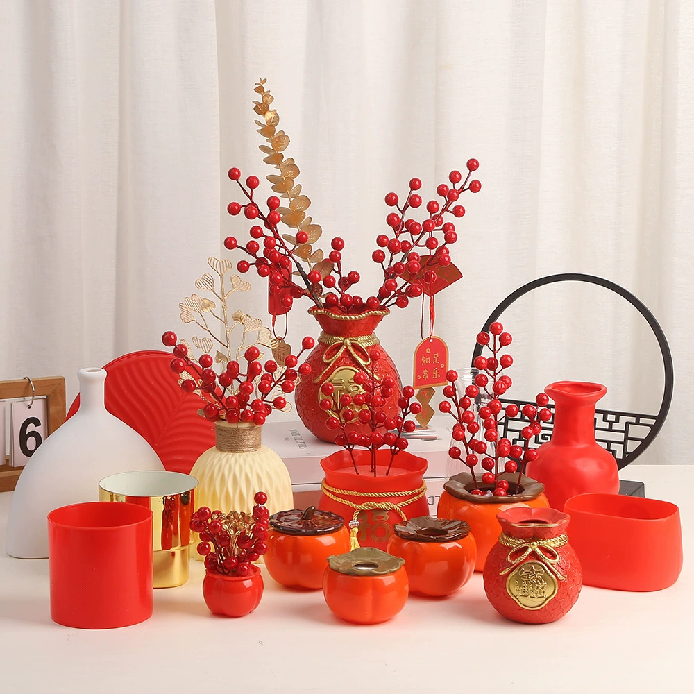 Пластиковые цветочные горшки завод праздничный Новый год искусственной фарфоровой декоративной гостиной украшения