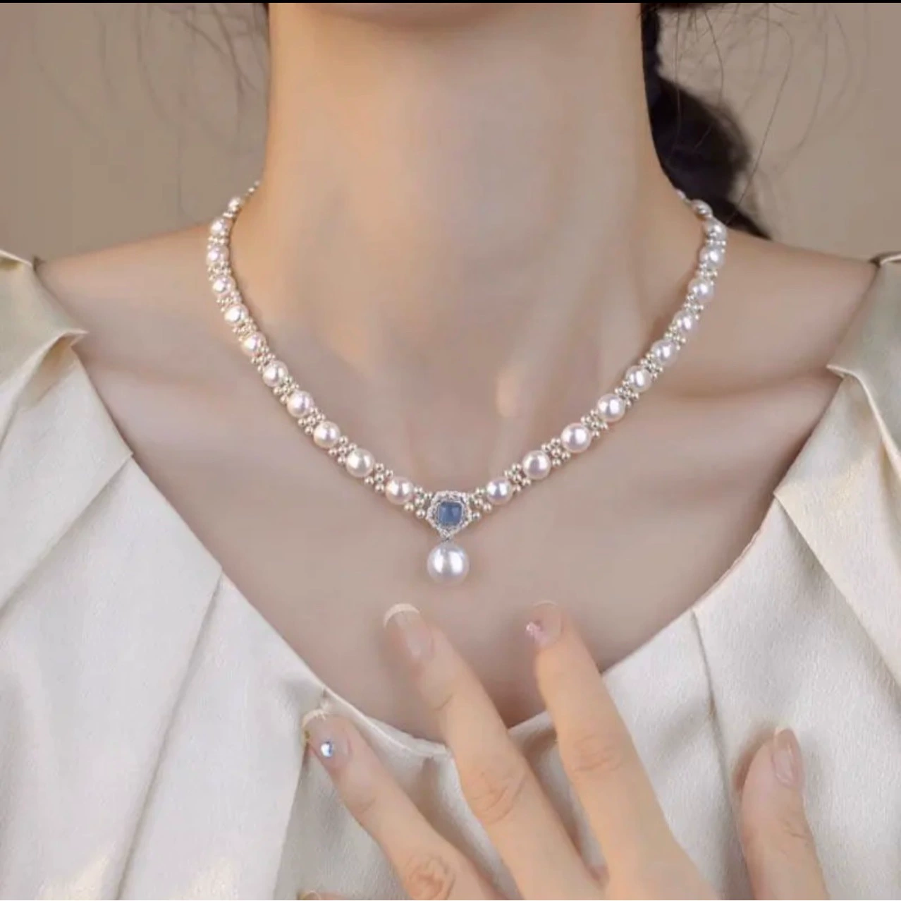 Новый жемчуг Hailanbao ручной работы тканое ожерелье простой темперамент дикий нишевые женские аксессуары свитер цепи оптом