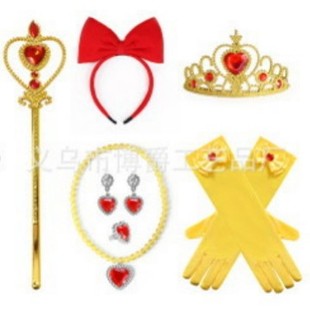 Frozen Children's Decorative suit Crown Magic Wand Bow Gloves Necklace Girls' Cloak Handbag xz