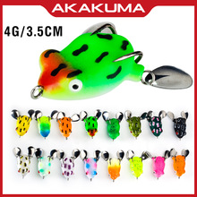 4g/3.5cm泰国风双亮片雷蛙打黑浮水蛙仿真雷蛙黑鱼饵软青蛙饵跨境