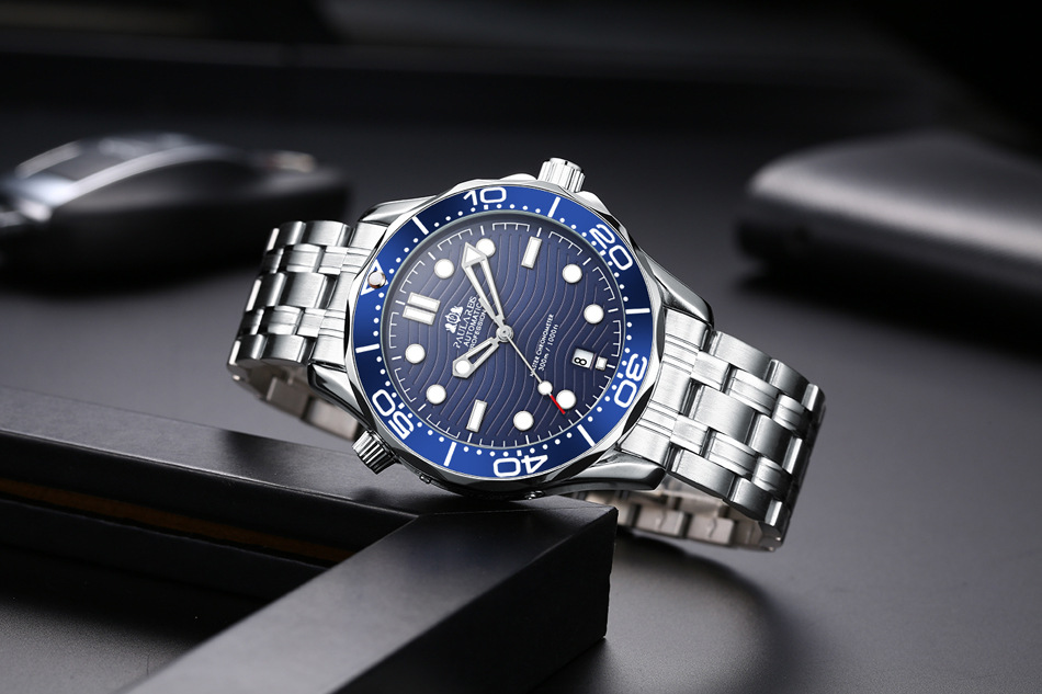Men's Automatic Watch Gold Steel Mechanical Luminous Men's Watch_voghion.com