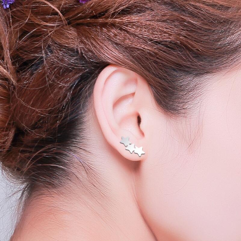 Ear Studs Classification 1 Pair Quantity Shopping Occasion 304 Stainless Steel Material PVD Coated 18K Gold Real Gold Plated Star Moon 304 Stainless Steel Fashion Waterproof Non Tarnish Ear Studs