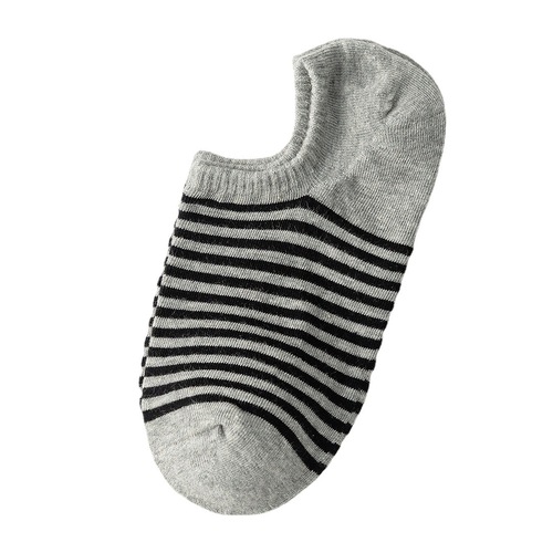 Women's Summer Bulk Cotton Striped Boat Socks, Summer Thin Ins Trendy Silicone Non-Slip Boat Socks Invisible Socks